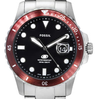 Fossil Blue Dive Stainless Steel Black Dial Quartz Fs6013 100m Men's Watch