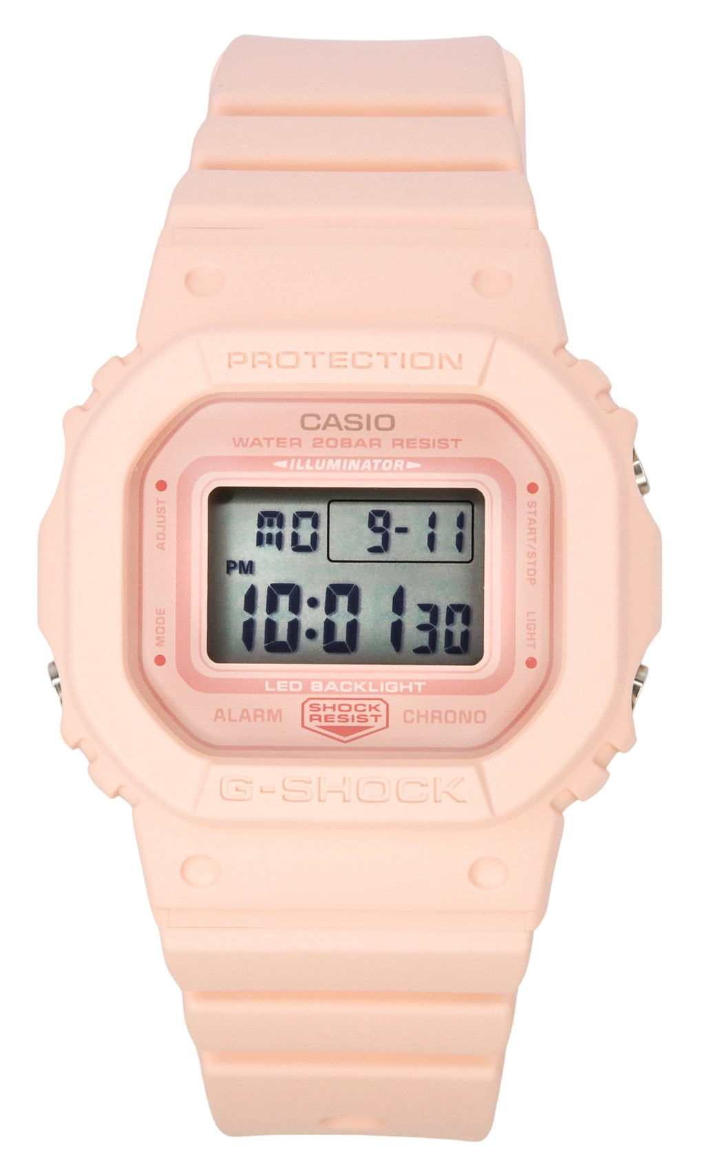 Casio G-shock Digital Peach Resin Strap Quartz Gmd-s5600ba-4 200m Women's Watch