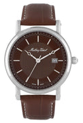 Mathey-tissot City Leather Strap Brown Dial Quartz Hb611251am Men's Watch