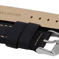 Black Ratio Brand Leather Strap 22mm For Skx007, Skx009, Skx011, Srp497, Srp641