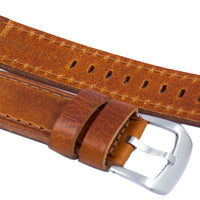 Brown Ratio Brand Leather Strap 22mm For Skx007, Skx009, Skx011, Snzg07, Snzg015