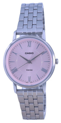 Casio Analog Pink Dial Stainless Steel Quartz Ltp-b110d-4a Ltpb110d-4 Women's Watch
