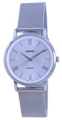 Casio Analog Silver Dial Stainless Steel Quartz Ltp-b110m-7a Ltpb110m-7 Women's Watch
