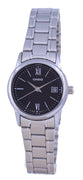 Casio Black Dial Stainless Steel Analog Quartz Ltp-v002d-1b3 Ltpv002d-1 Women's Watch