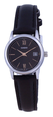 Casio Black Dial Stainless Steel Analog Quartz Ltp-v002l-1b3 Ltpv002l-1 Women's Watch