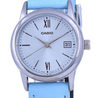 Casio Blue Dial Stainless Steel Analog Quartz Ltp-v002l-2b3 Ltpv002l-2 Women's Watch