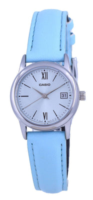 Casio Blue Dial Stainless Steel Analog Quartz Ltp-v002l-2b3 Ltpv002l-2 Women's Watch