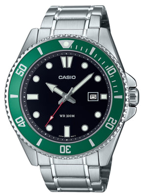 Casio Standard Analog Stainless Steel Black Dial Quartz Mdv-107d-3 200m Men's Watch