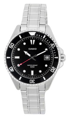 Casio Standard Analog Stainless Steel Black Dial Quartz Mdv-10d-1a1 Men's Watch