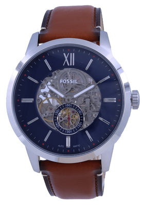 Fossil Townsman Skeleton Dial Leather Automatic Me3154 Men's Watch