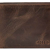 Fossil Derrick Rfid Passcase Dark Brown Bifold Ml3771201 Men's Wallet