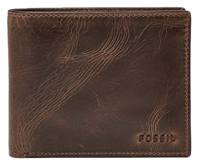 Fossil Derrick Rfid Passcase Dark Brown Bifold Ml3771201 Men's Wallet