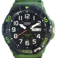 Casio Analog Army Green Resin Band Quartz Mrw-210h-3a Mrw210h-3 100m Men's Watch
