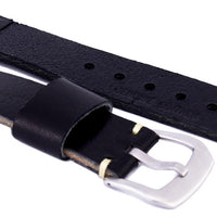 Black Ratio Brand Leather Strap 20mm