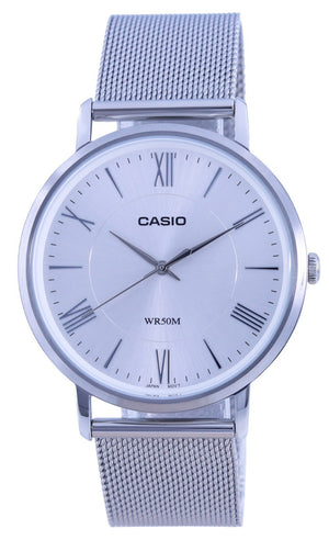 Casio Analog Silver Dial Stainless Steel Quartz Mtp-b110m-7a Mtpb110m-7 Men's Watch