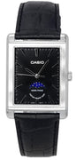 Casio Standard Analog Moon Phase Leather Strap Black Dial Quartz Mtp-m105l-1a Men's Watch