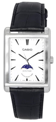 Casio Standard Analog Leather Strap Moon Phase Silver Dial Quartz Mtp-m105l-7a Unisex Watch
