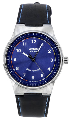 Casio Standard Analog Leather Strap Blue Dial Solar Powered Mtp-rs105l-2b Men's Watch