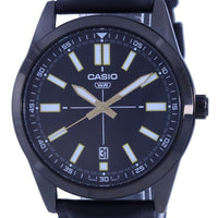 Casio Analog Black Dial Leather Strap Quartz Mtp-vd02bl-1e Mtpvd02bl-1 Men's Watch