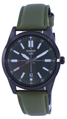 Casio Analog Black Dial Leather Strap Quartz Mtp-vd02bl-3e Mtpvd02bl-3 Men's Watch