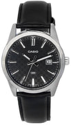 Casio Analog Leather Strap Black Dial Quartz Mtp-vd03l-1a Mtpvd03l-1 Men's Watch