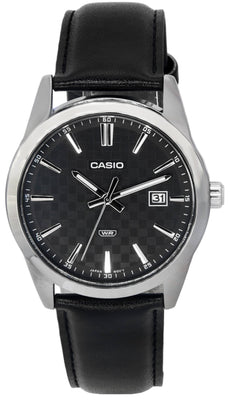 Casio Analog Leather Strap Black Dial Quartz Mtp-vd03l-1a Mtpvd03l-1 Men's Watch