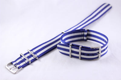 Blue And White Nato Strap 22mm