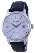 Citizen Classic Silver-white Dial Leather Strap Automatic Nk0000-10a Men's Watch