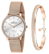 Morellato 1930 Just Time Rose Gold Silver Dial Quartz R0153161504 Women's Watch With Free Bracelet