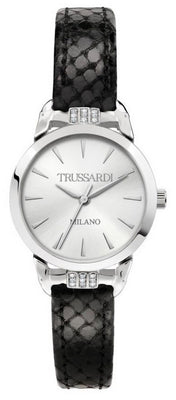 Trussardi T-original Silver Dial Leather Strap Quartz R2451142501 Women's Watch