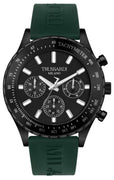 Trussardi T-logo Tachymeter Black Dial Silicon Strap Quartz R2451148002 Men's Watch