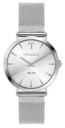 Trussardi T-motif Crystal Accents Stainless Steel Quartz R2453140502 Women's Watch