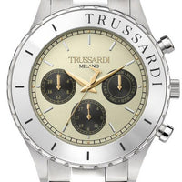 Trussardi T-logo Beige Dial Stainless Steel Quartz R2453143005 Men's Watch