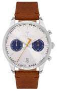 Trussardi T-genus Chronograph Silver Dial Leather Strap Quartz R2471613004 Men's Watch