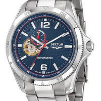 Sector 650 Automatico Stainless Steel Open Heart Blue Dial Automatic R3223231001 100m Men's Watch