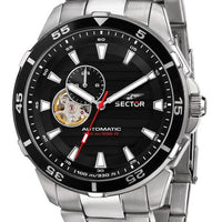 Sector Adv2500 Automatico Stainless Steel Open Heart Black Dial Automatic R3223243001 100m Men's Watch