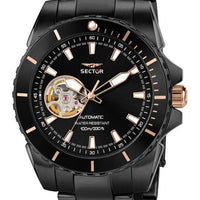 Sector 450 Automatico Stainless Steel Open Heart Black Dial Automatic R3223276002 100m Men's Watch