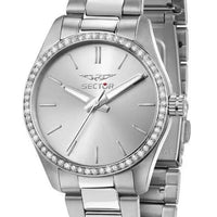 Sector 270 Just Time Crystal Accents Stainless Steel Silver Dial Quartz R3253578505 Women's Watch