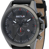 Sector 180 Chronograph Sunray Gun Dial Leather Strap Quartz R3271690026 100m Men's Watch