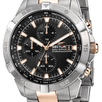 Sector Adv2500 Chronograph Black Dial Two Tone Stainless Steel Quartz R3273643002 100m Men's Watch