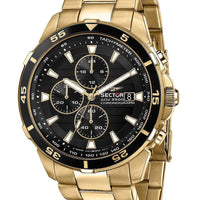 Sector Adv2500 Chronograph Gold Tone Stainless Steel Black Dial Quartz R3273643008 100m Men's Watch