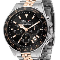 Sector 230 Chronograph Two Tone Stainless Steel Black Dial Quartz R3273661031 100m Men's Watch