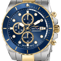 Sector 450 Chronograph Blue Sunray Dial Two Tone Stainless Steel Quartz R3273776001 100m Men's Watch