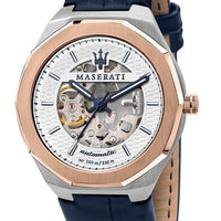 Maserati Stile Limited Edition Leather Strap White Dial Automatic R8821142001 100m Men's Watch