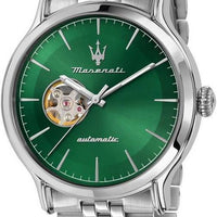 Maserati Epoca Stainless Steel Open Heart Green Dial Automatic R8823118010 100m Men's Watch