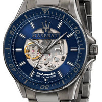 Maserati Sfida Skeleton Blue Dial Stainless Steel Automatic R8823140001 100m Men's Watch