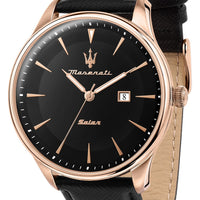 Maserati Tradizione Black Matt Dial Leather Quartz R8851146001 100m Men's Watch