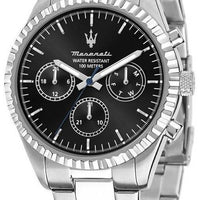 Maserati Competizione Stainless Steel Black Multifunction Dial Quartz R8853100023 100m Men's Watch