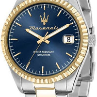 Maserati Competizione Two Tone Stainless Steel Blue Dial Quartz R8853100027 100m Men's Watch