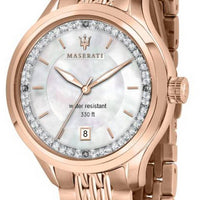 Maserati Traguardo Crystal Accents Mother Of Pearl Dial Quartz R8853112514 100m Women's Watch